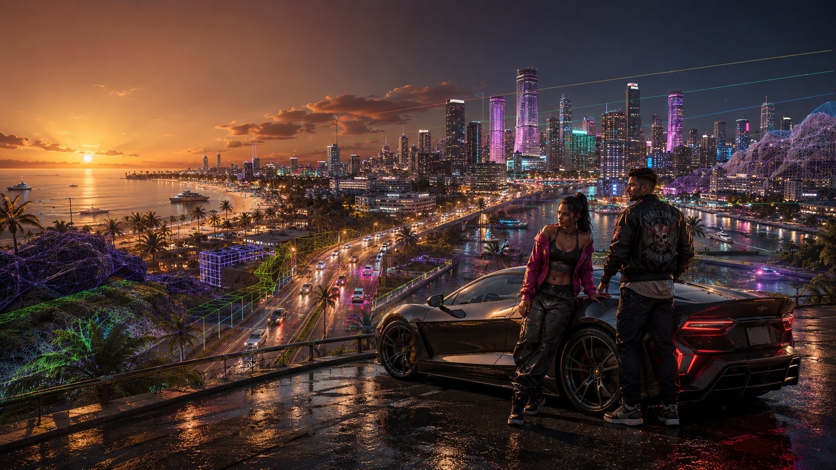 ساخت یک بازی مشابه GTA 6 در موتور Unity با دنیای باز، خودرو، شخصیت‌ها و نورپردازی سینمایی